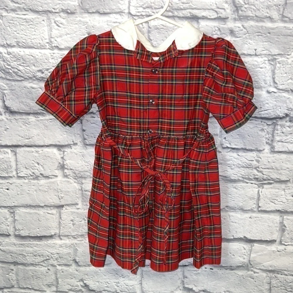 Vintage Winnie the Pooh plaid embroidered dress size 4